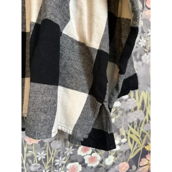 Old Navy Black White Buffalo Check Plaid Button Up Pajama Top Shirt Women's XXL - Picture 6 of 7